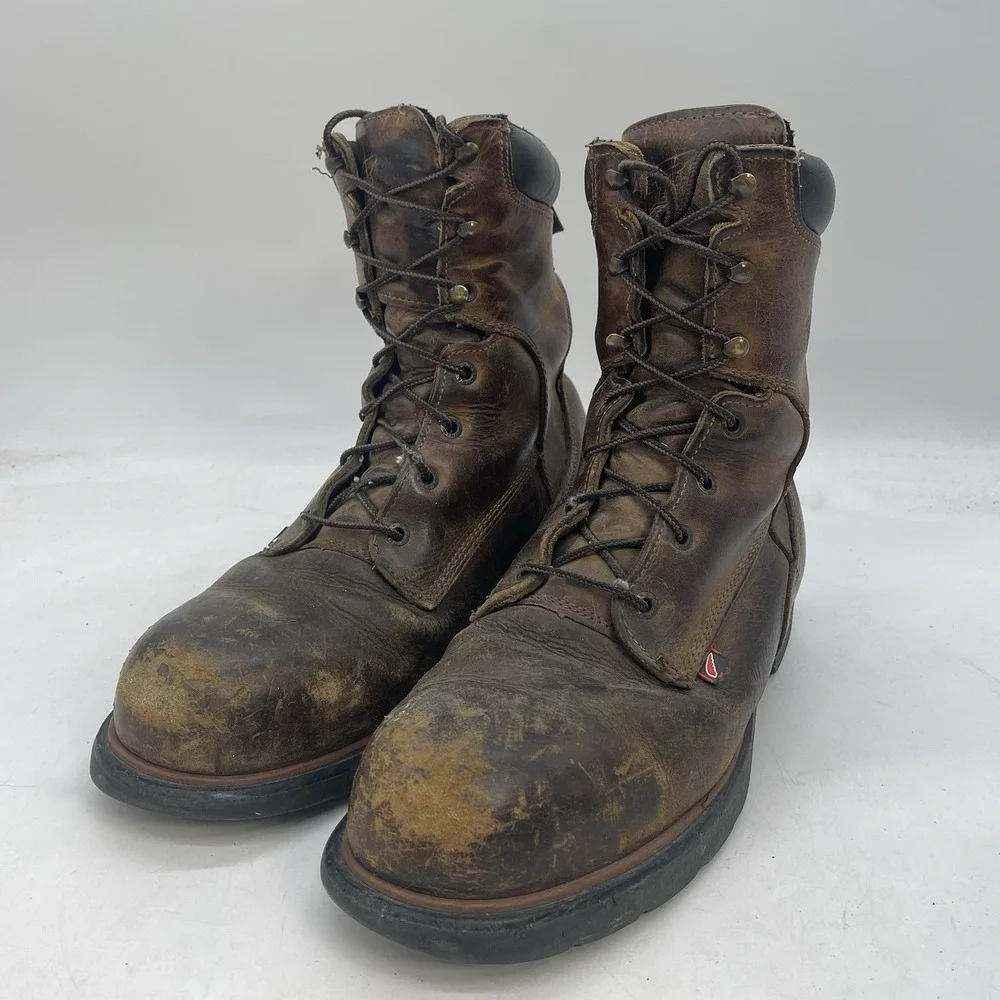 REDWING Leather Boots Mens 10.5 EE 2E Workwear Steel Toe Hunting Brown 2203